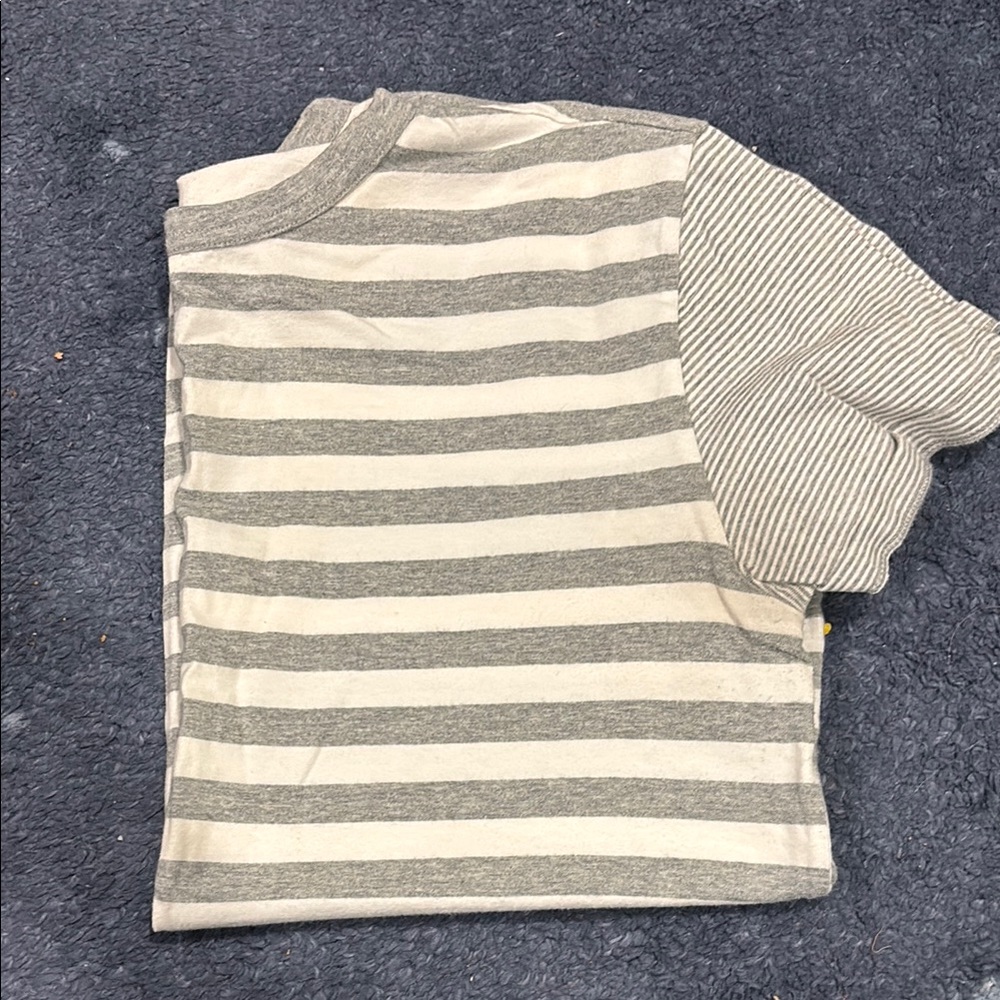 Striped Men’s  Shirt - Grey and White
